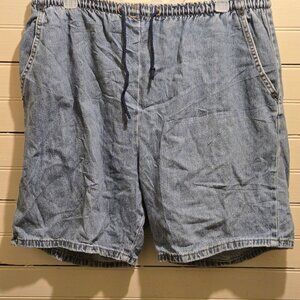 Bobbie Brooks Shorts Womens 16W Denim Elastic Waist Drawstring Light Wash Casual